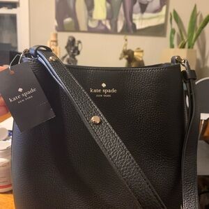 Kate Spade NWT! Black Shoulder Bag with Adjustable Strap and Gold-Toned Hardware